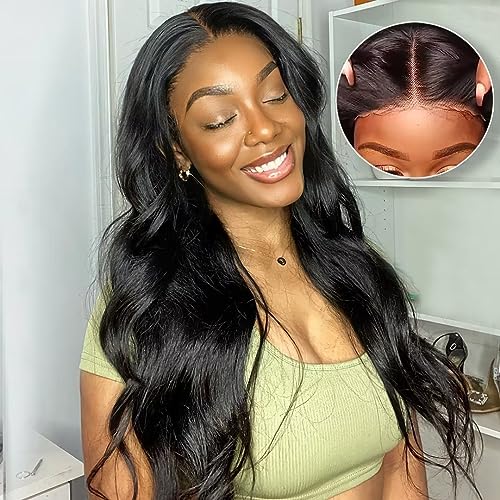 Aaliweya 5x5 Glueless Human Hair Wig - Pre-Plucked 180 Density HD Lace Closure Body Wave Brazilian Wig for Beginners - 24 Inch