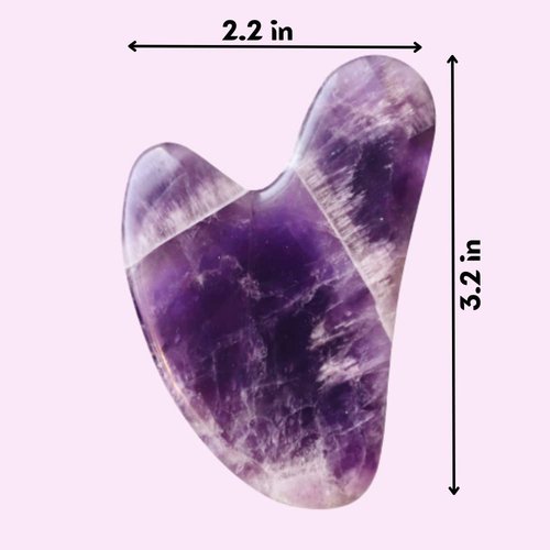 Mount Lai Amethyst Gua Sha Facial Tool – The Stone of Inner Clarity – 100% Genuine Amethyst Stone Face Sculpting Tool for Lymphatic Drainage, Puffiness Reduction & Confident Radiance