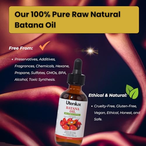 100% Pure Botana Oil Hair Growth, Dr. Sebi Organic Ojon Oil for Hair Growth, Cold Pressed, Sourced from Honduras, 2 oz