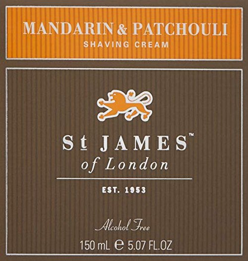 St James of London Mandarin & Patchouli Shave Cream Jar, 5.07oz
