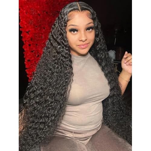 Durya Deep Wave Lace Front Wigs Human Hair Pre Plucked HD Transparent 13x4 Deep Wave Wig Lace Front Wigs for Women Deep Wave Human Hair Wig 220% Density 26 Inch