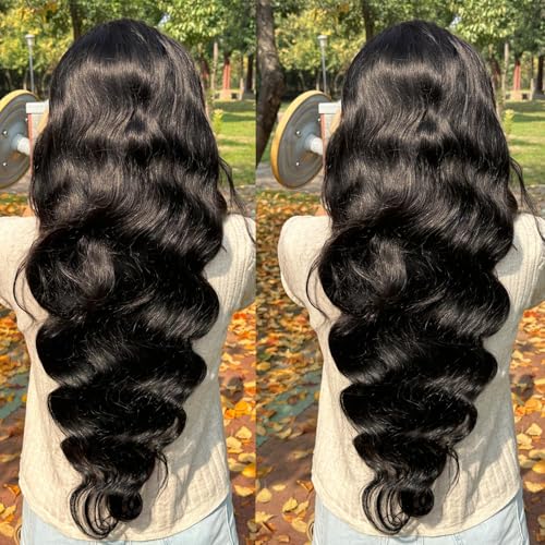 30 inch Body Wave Lace Front Wigs Human Hair 180% Density HD Lace Frontal Wigs 13x6 Lace Front Wigs Human Hair Wigs for Black Women Natural Color