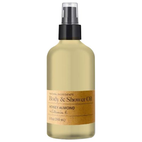 Olivia Care Nourishing Honey Almond Body Oil with Vitamin E: In-Shower Bliss for All Skin Types - 8 Fl Oz. (Honey Almond and Vitamin E)