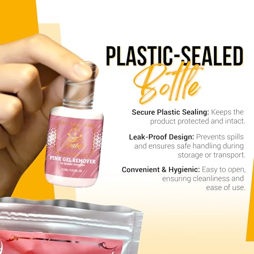 Forabeli Pink Gel Lash Remover for Eyelash Extensions, 15ml, Safe and Gentle Formula, Easy to Apply, Versatile and Efficient
