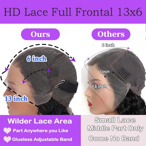 32 Inch 13x6 Lace Front Wigs Human Hair 200 Density Body Wave HD Lace Front Wigs Human Hair Pre Plucked Natural Color Glueless Wigs for Women
