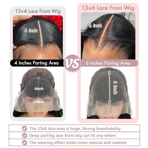 Straight Wigs Human Hair 13x6 Lace Front Wigs Human Hair Pre Plucked 200 Density HD Transparent Lace Frontal Wigs for Women Glueless Wigs Human Hair Natural Color 22 Inch