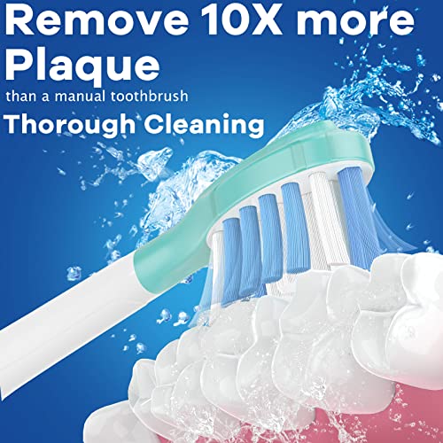 Replacement Heads for Philips Sonicare ProtectiveClean 4100 5100 6100 DiamondClean 9500 ExpertClean 7500 FlexCare HealthyWhite Electric Sonic Toothbrush C3 G3 W3 C2 G2 Brush, White, 6 Pack