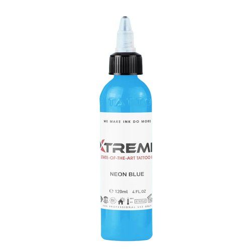Xtreme Tattoo Ink, Versatile Medium Viscosity for Precision Tattooing, Rich Hue, Quick Healing, Acrylic-Free, Water Based, Highest Safety Stards - Ready-to-Use Tattoo Ink (Neon Blue, 4 oz)