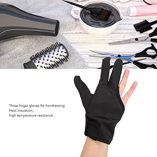 ZJchao Heat Gloves for Hair Styling, 2Pcs 3 Finger Barber Glove Insulated Hair Styling Heat Protector Glove Mittens Gloves Hairdressing Tools for Hair Curling Perming