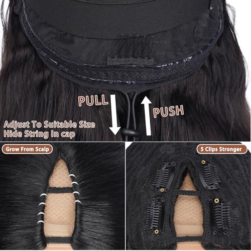 V Part Wig Human Hair Straight Vpart Human Hair Wig Upgrade U Part Glueless Half Wigs Human Hair Clip in V Part Wig Glueless With Elastic Drawstring No Leave Out for Women Beginner Friendly 26 Inch