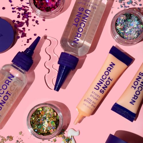 UNICORN SNOT Glitter Glue Primer | Sticky Stuff¢â Peel Off Glitter Glue for Long-Lasting Perfection | Halloween Costume Makeup, Dries Clear