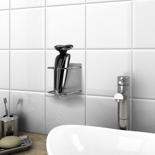 Linkidea Electric Razor Holder Wall Mount, Razor Hanger, Stainless Steel Electric Shaver Bathroom Holder Compatible with Philips Shaver 2400, Norelco Series 9, Series 7 (Silver)