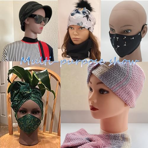 HAIRWAY Mannequin Head Female Mannequin Head Stand Cosmetology Mannequin Head for Wigs Manikin Doll Mannequin Head for Wigs Making and Display with Free T-pins (Brown, 21.5inch)
