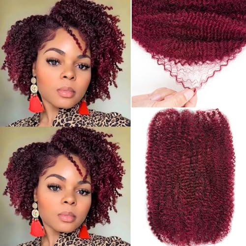 8 Inch Human Braiding Hair Afro Kinkys Bulk Human Hair for Dreadlocks Extensions Repair Locs Soft Locs1 Bundle 40 Gram (8Inch, 99j)