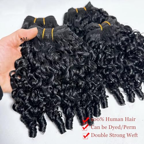 YMS 3C4A Burmese Curly Human Hair Bundles 18 20 22 Inch Curly 3 Bundles Unprocessed Burmese Raw Hair Extension Real Human Hair 16A Natural Color Spiral Curly End Human Hair Weft Extensions