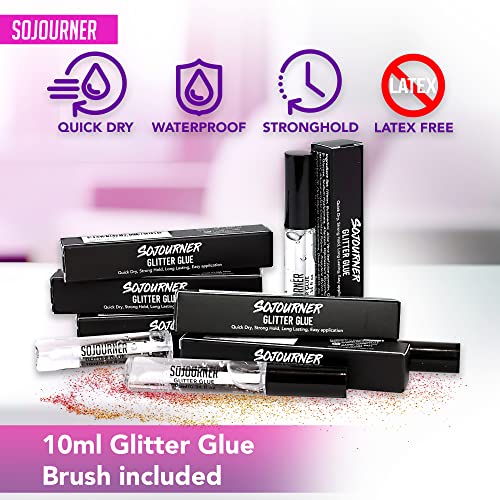 Glitter Body Glue & Face Glue - Face Glitter Makeup Primer for Eye, Face, Skin, Body Adhesive & More | Use with Glitter, Body Jewels, Rhinestones, Makeup and Rave Festival Accessories