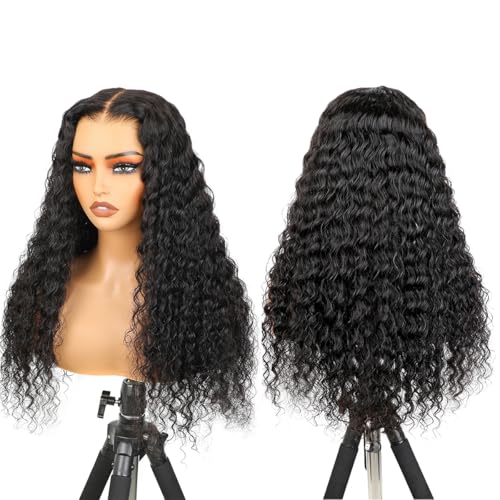 26 Inch Wear and Go Glueless Wigs Human Hair Pre Plucked Pre Cut Deep Wave 7x5 HD Lace Front Wigs Human Hair for Women 200% Density Lace Closure Wig Wet and Wavy No Glue Ready to Wear