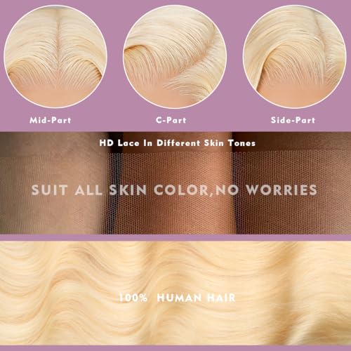 30 Inch 613 13x6 Lace Front Wig Human Hair 200 Density 613 Blonde Wig Straight Lace Front Wigs Human Hair Pre Plucked 613 HD Lace Frontal Wig 13x6 Wigs For Women