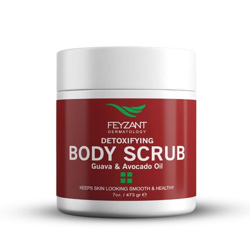 Feyzant Skincare Body Scrub with Guava and Avocado Oil - Gently Exfoliates and Hydrates for Smooth, Youthful Skin while eliminating Dead Cells - 16 oz