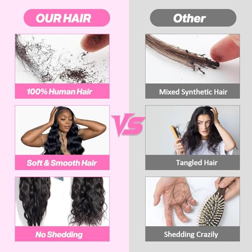 12A Bundles Human Hair 16 18 20 22 Inch Body Wave Human Hair Bundles 100% Unprocessed Brazilian Virgin Body Wave bundles human hair Quick Weave Extensions Natural Black