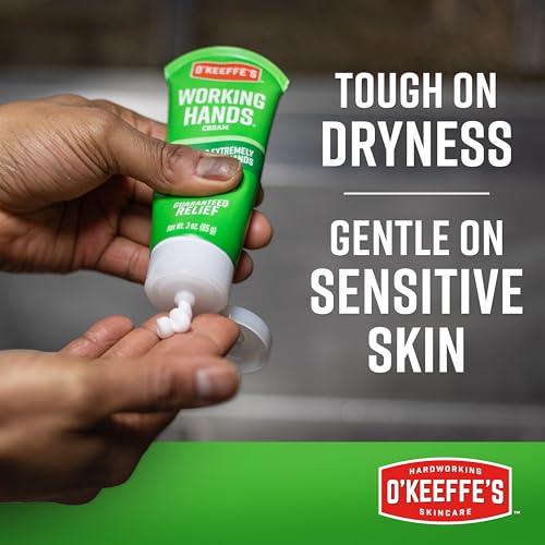 O'Keeffe's Working Hands Hand Cream Plus Night Treatment Cream Bundle - 3 oz Tubes (2 total) - Repairing Skincare for Cracked, Dry Hands