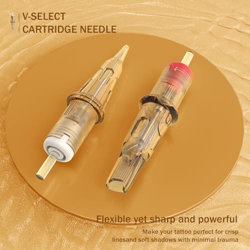 EZ Tattoo Cartridge Needles - 20Pcs #12 (18RS) Standard Round Shader Disposable Tattoo Needles Cartridges for Rotary Tattoo Machine Pen Gun - V SELECT