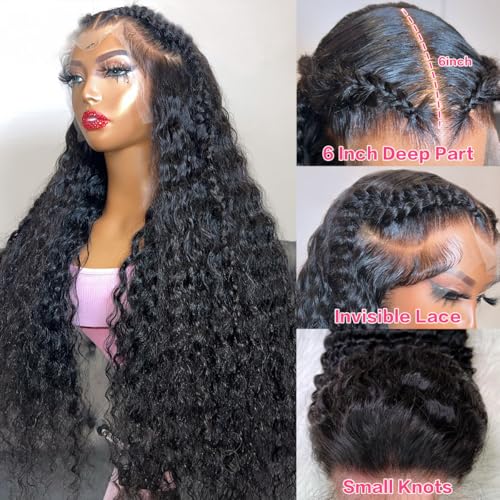 30 Inch Deep Wave Lace Frontal Wigs Human Hair 13x6 Transparent Human Hair Lace Front Wigs 200 Density for Women