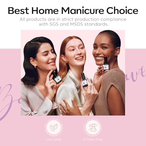 modelones Nude Gel Polish Glitter Glitter Gel Nail Polish Pink Shimmer Nail Polish Base Color Soak Off U V Soap Nails for Nail Art Manicure at Home 15ML