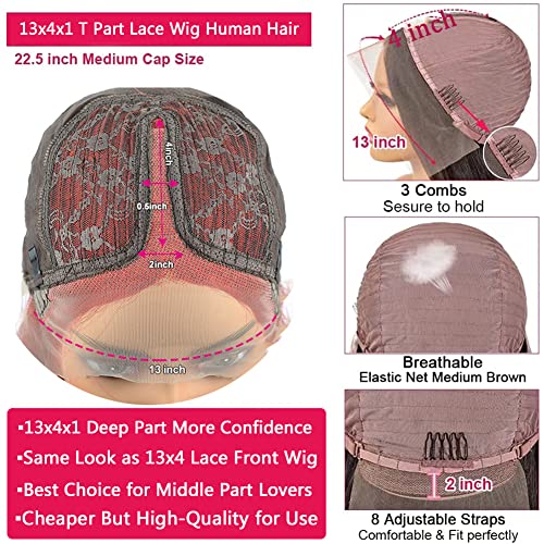 MUPRETTY 30 Inch Burgundy Lace Front Wig, 100% Unprocessed Brazilian Virgin Human Hair, Body Wave, 180% Density, T Part Lace Wig, Natural Hairline
