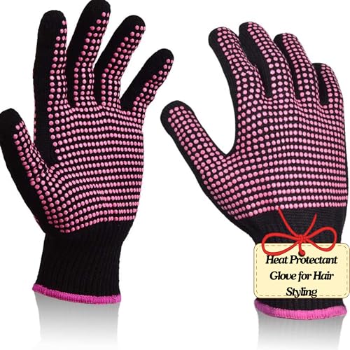 Heat?Resistant Gloves?Silicone?Grip Protection for Hair Styling, Curling & Flat Iron, Heat Press, Sublimation?Universal Fit