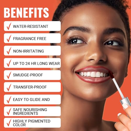 2pcs Lip Stain Peel Off - Lip Liner Stain Long Lasting Waterproof,2-in-1 Lip Liner with Tweezer Nude Matte,Non-Stick Cup,Highly Pigmented£¬Natural Finish,Stay On All Day,Perfect for Gift (Nude+Mauve)