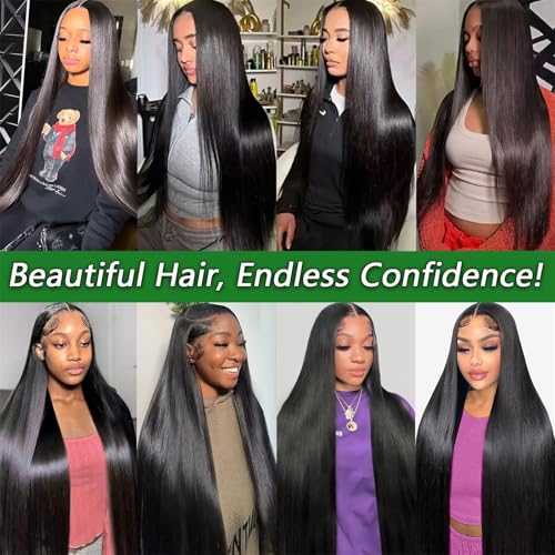 12A 22 24 26 28 Inch 4 Straight Bundles 100% Unprocessed Brazilian Virgin Human Hair Extensions Sew In Quick Weave Raw Billion Glossy Hair Bundles for Women Natural Black Color