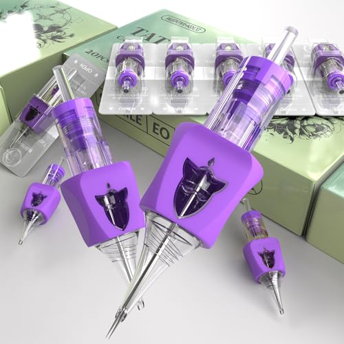 Wormhole Tattoo Needles 20PCS Tattoo Cartridge Needles 3RL Needle Cartridge Round Liner Disposable Finger Ledge Cartridges Compatible with Tattoo Gun Tattoo Machine Tattoo Supplies 1203RL