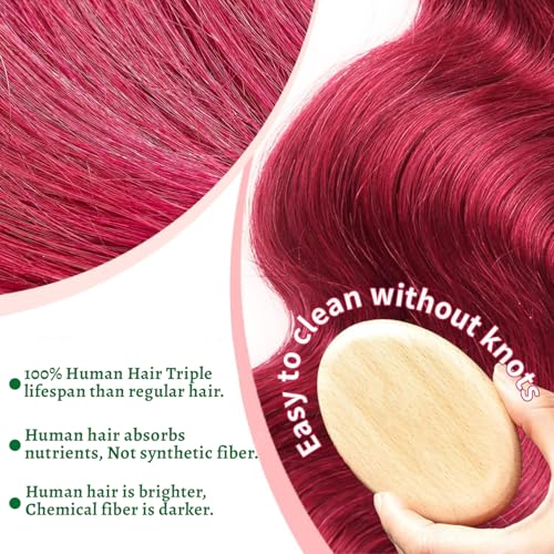 30 Inch 99J Burgundy Wig Human Hair 13x6 Body Wave Lace Front Wigs 180% Density Red Wine Glueless Wigs Pre Plucked for Women