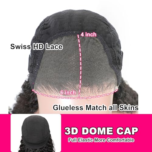 ISEE Hair Wear and Go Glueless Wig for Beginners Wigs Deep Wave Glueless Wigs Human Hair Pre Plucked New Upgraded No Glue 6x4 HD Lace Closure Wigs Human Hair for Black Women with Baby Hair 20 Inch