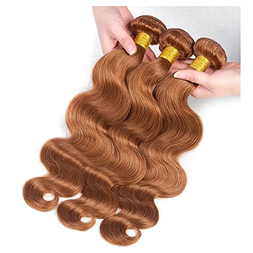 Brown Body Wave Bundles Color 30 Human Hair Bundle 8A Brazilian Virgin Remy Hair 3 Bundles 26 26 26 Inch Light Brown Hair Extensions