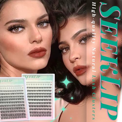 Wispy Lash Clusters 146pcs Natural Lashes Clusters with Bottom Lashes 6-16mm Lightweight Individual Eyelashes Soft Eyelashes Cluster with Thin Band DIY Natural Look Lash Extensions (Lilac)
