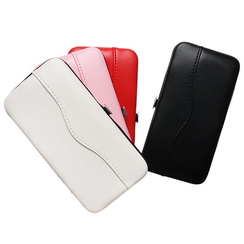 Small Tweezers Case for Eyelash Extensions, PU Leather Empty Storage Bag, Portable Travel Grafting Extension Makeup Tools Scissors Lash Brush (Pink) (TC-P)