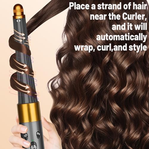 Hair Long Conical Barrel for Dyson Airwrap, 0.78-1.4Inch/ 20-36mm Conical Long Curling Barrels Compatible with Airwrap HS01/05, Self-Curling Hair Roller Curlers Attachment, Gold