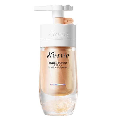 Kustie Rose Dual-Chamber Shampoo, Patented Dual-Chamber Lock, 28 Active Botanicals, Rose Oil & Hyaluronic Acid for Scalp Nourishment, Gentle Amino Acid Cleanser, Oil Control & Volume Boost, 16.9 fl oz