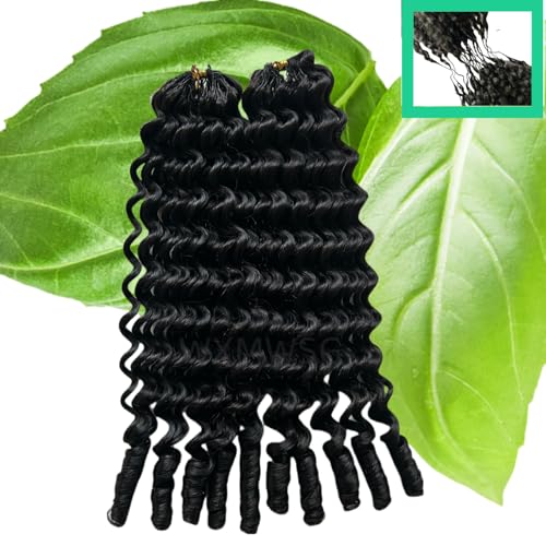 Knotless Pre-Separated Water Curly Human Hair Feather Crochet Hair Extensions Spirally Curly Classic Lightweight Reusable Crochet Hair Extensions Natural Color 20inch 120g