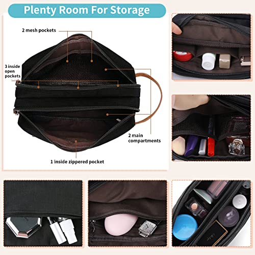 Lubardy Toiletry Bag Oxford Cloth Toiletry Bag for men and women Portable Travel Shaving Dopp Kit Water-Resistant Cosmetic Bag Travel Organizer Storage for Accessories, Black