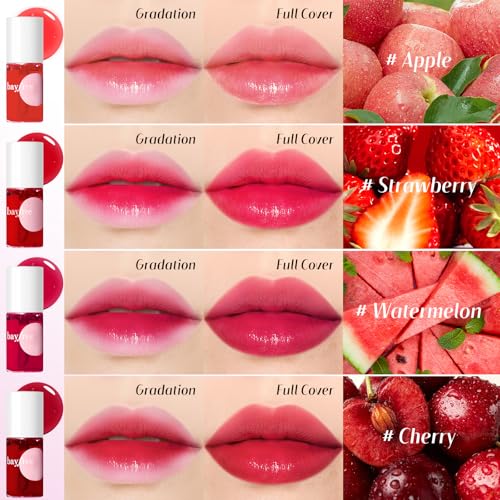 bayfree Lip Tint Stain Set, Lip Stain Long Lasting Waterproof, Lightweight, Non-sticky, Transfer-Proof, Matte Finish (fruit land)