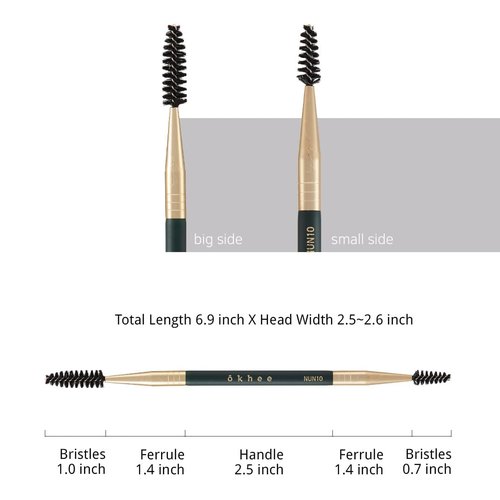 [SOO ADOR] okhee Dual Spoolie Brush NUN10 - Perfect for Grooming and Defining Eyebrows and Lashes | Designed by K-Pop Makeup Artist Seo Ok | Makeup Brush Eye Brush