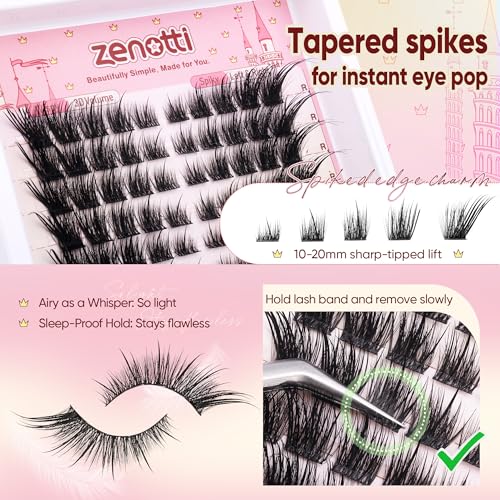 Lash Clusters Cat Eye Cluster Eyelash Extensions Wispy Fox Lashes Cluster Natural Spiky Fairy Individual Lashes Fox Eye Lash Clusters with Spikes Left & Right Eyelashes Clusters 10-20mm by zenotti