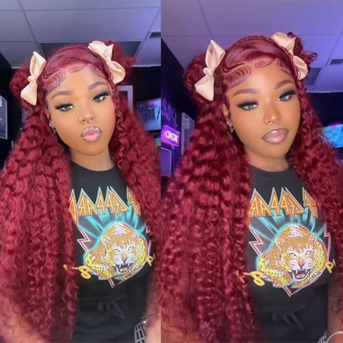 Dark Burgundy Bundles Human Hair 99J Deep Wave 3 Bundles 22 22 22 inch Vinmdonm 8A Brazilian Virgin Hair Extensions Red Bundle