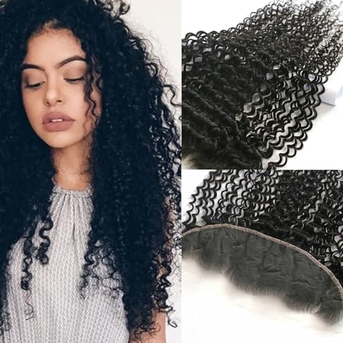 MEODI 13x4 Skinlike HD Lace Frontal Only, Deep Curly Pre-plucked 0.10mm Ultra-thin Invisble HD Lace Human Hair 18 Inch