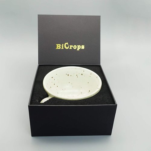 Bicrops Ceramic Retro Shaving Bowl, Wide Mouth, Large Capacity Shaving Mug, Easier To Lather (Off-white)