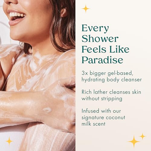 Kopari Jumbo Coconut Hydrating Body Wash with Organic Coconut Water, Sea Kelp and Aloe Vera, Luxurious Gel to Foam, Sweet Coconut & Vanilla, 25 oz