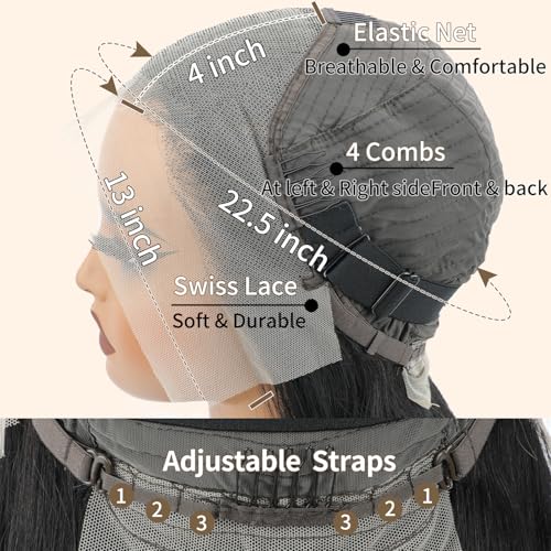 LICHANG Straight Lace Front Wigs Human Hair 13x4 Lace Frontal Wigs Human Hair 24 Inch